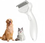 Dog and Cat Undercoat Comb, Suitable for Long-Haired Pets, Deshedding Brush with Release Button