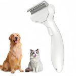 Dog and Cat Undercoat Comb, Suitable for Long-Haired Pets, Deshedding Brush with Release Button