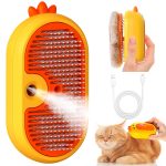 Rechargeable Pet Water Spray Comb, for Removing Long and Short Hair, Self-Cleaning Steam Brush