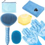 Six-in-One Deshedding Brush, Suitable for Deshedding Dogs and Cats, Blue