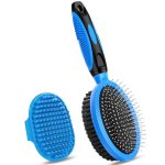 2-Piece Pet Grooming Tool Set - Deshedding Brush for Deshedding and Bathing, Suitable for Short-Haired/Long-Haired Dogs