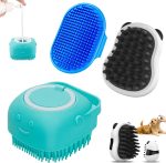 Three-in-One Dog Grooming Brush | Adjustable Handle Shampoo Brush and Cleaning Brush