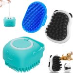 Three-in-One Dog Grooming Brush | Adjustable Handle Shampoo Brush and Cleaning Brush